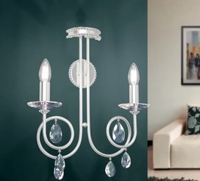 Aplica perete stil clasic cu cristale Swarovski Giada argintiu mat