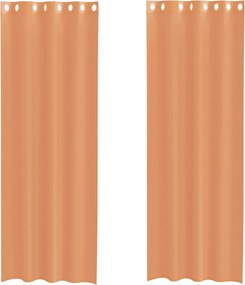 vidaXL Perdele Voile cu Oelii 2 buc Teracotă