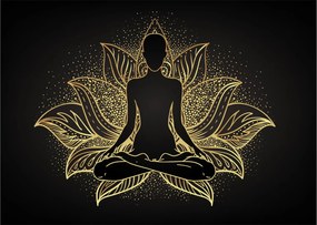 Tablou - Silueta într-o floare de lotus (70x50 cm)
