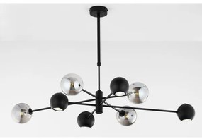 Lustră pe tijă Jupiter 1975 MOKA 4xGU10/10W/230V + 4xG9/10W/230V negru/crom