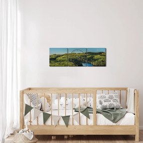 Tablou - Lac montan (cu ceas) (90x30 cm)