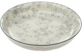 Set de 6 farfurii adânci Flori delicate 20 cm, gri