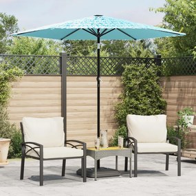 vidaXL Umbrelă soare de grădină stâlp din oțel, albastru 223x223x213cm