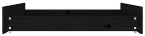 Sertare pentru pat, 2 buc., negru, lemn masiv de pin Negru, 90 x 93 x 18 cm