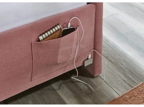 Pat pentru copii roz pe colț tapițat fără somieră 120x200 cm Cool – Meise Möbel