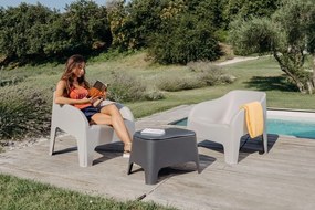 PETRA ARMCHAIR fotoliu din plastic, gri