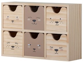 Organizator de jucării pentru copii în culoare naturală din lemn 27x8x18 cm Calle – Bloomingville Mini