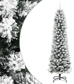 vidaXL Brad de Crăciun artificial slim cu zăpadă pufoasă 210 cm PVC&PE