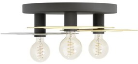 Plafonieră Eglo 44027 LINTMILL 3xE27/40W/230V auriu/negru