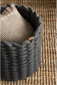 Coș de depozitare din material textil ø 25x25 cm Peach Skin Round M – Bigso