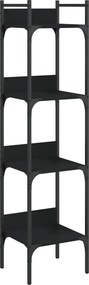 vidaXL Bibliotecă 4 niveluri, negru, 35x30x138,5 cm, lemn prelucrat