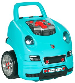 HOMCOM Atelier Reparații Jucărie, Camion cu Motor și 61 Accesorii pentru Copii, cu Roți și Mâner, 40x39x47 cm, Albastru | Aosom Romania