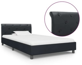 284876 vidaXL Cadru de pat, negru, 90 x 200 cm, piele ecologică