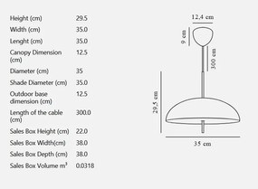 Lustra/Pendul modern design nordic Versale 35cm maro