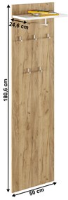 Panou cu cuier RIOMA TIP 19, stejar artisan