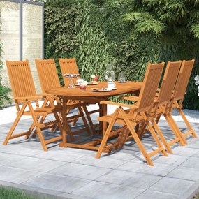 Set mobilier de gradina, 7 piese, lemn masiv de acacia Oval, 7