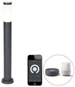 Lampă de stradă exterioară inteligentă antracit 80 cm incl. Wifi P45 - Rox