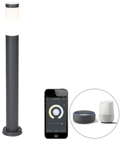 Lampă de stradă exterioară inteligentă antracit 80 cm incl. Wifi P45 - Rox