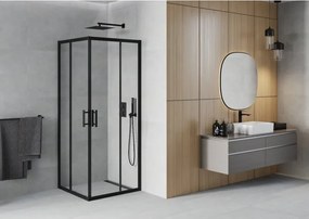 Mexen Rio cabina de duș pătrată 70 x 70 cm, transparentă, neagră - 860-070-070-70-00