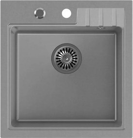 Chiuveta compozit incastrata Quadron Pop Peter 110 gri 50x52 cm