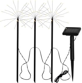 Set 3 lampadare solare pentru exterior Star Trading Firework, înălțime 40 cm