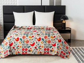 Cuvertura de pat RETRO BIRD colorata Dimensiune: 220 x 240 cm