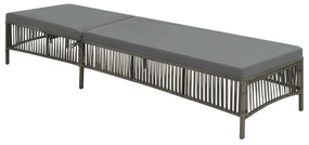 vidaXL Șezlong cu pernă, gri, poliratan