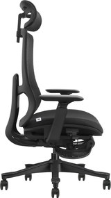 T3F-BHL – Scaun Ergonomic Premium cu Spătar Înalt Regalbil pe înălțime în 5 poziții, Șezut glisant, Cotiere 3D, Suport pentru picioare, Mesh, Negru