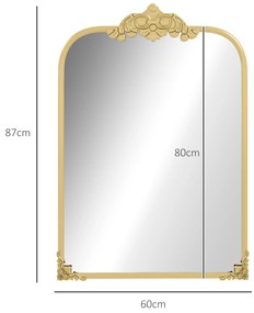 HOMCOM Oglindă de Perete, elegantă, 60x3x87cm, Auriu | Aosom Romania