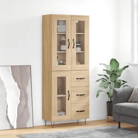 3198628 vidaXL Dulap înalt, stejar sonoma, 69,5x34x180 cm, lemn compozit