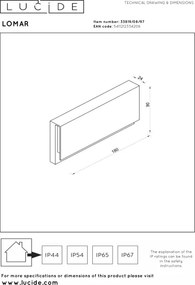 Lucide 33819/08/97 - Aplică de perete LED pentru exterior LOMAR LED/10W/230V IP54