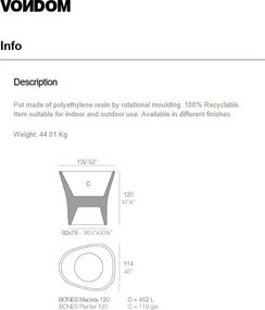 Ghiveci de flori / Jardiniera plante design decorativ modern pentru amenajari interioare si exterioare, BONES PLANTER 57004R Vondom