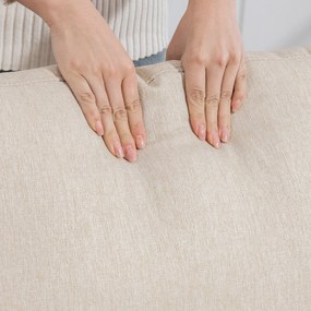 HOMCOM Fotoliu de salon, canapea 1 loc căptușită cu cotieră, șezut lat și picioare din oțel, 73 x 77 x 87 cm, bej | Aosom Romania