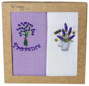 Prosoape de bucătărie waffle brodate cu motiv – Set de 2 bucăți