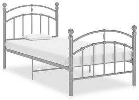 vidaXL Cadru de pat, gri, 90x200 cm, metal
