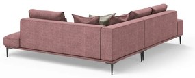 Canapea extensibilă cu șezlong dreapta Interieurs 86 Liege, roz