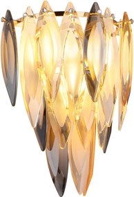 Aplica de perete metal auriu, cu cristale K9 ELINOR