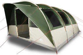 vidaXL Cort de camping tunel pentru 5 persoane, verde, impermeabil
