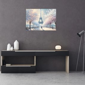 Tablou pe sticlă - Pictură din Paris (70x50 cm)