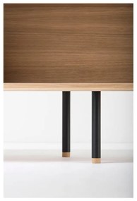 Comodă TV neagră/în culoare naturală din lemn de stejar 180x64 cm Fina – Gazzda