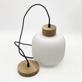 Lustră pe cablu HARMONY 1xE27/15W/230V d. 20 cm alb/stejar