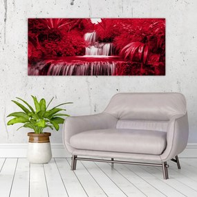 Tablou - Cascade indoneziene în roșu (120x50 cm)