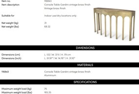 Consola din aluminiu design LUX Gardini