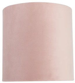 Abajur din catifea roz 20/20/20 cu interior auriu