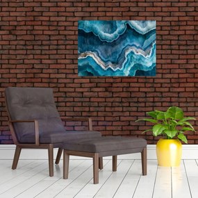 Tablou pe sticlă - Detaliu de acvamarin (70x50 cm)