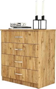 Comoda 616TNM1506, stejar, PAL melaminat, 72x45x81 cm