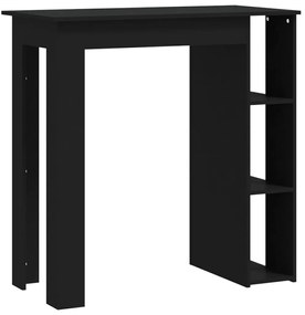 809459 vidaXL Masă de bar cu raft, negru, 102x50x103,5 cm, PAL
