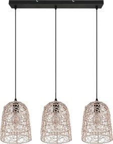 Reality - Lustră suspendată pe cablu LOVIS, 3xE27/40W/230V, negru