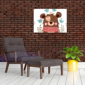 Tablou - Ursulețul cu păsărele (70x50 cm)