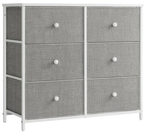 Comoda cu sertare HESTO 80x71 cm, alb/gri